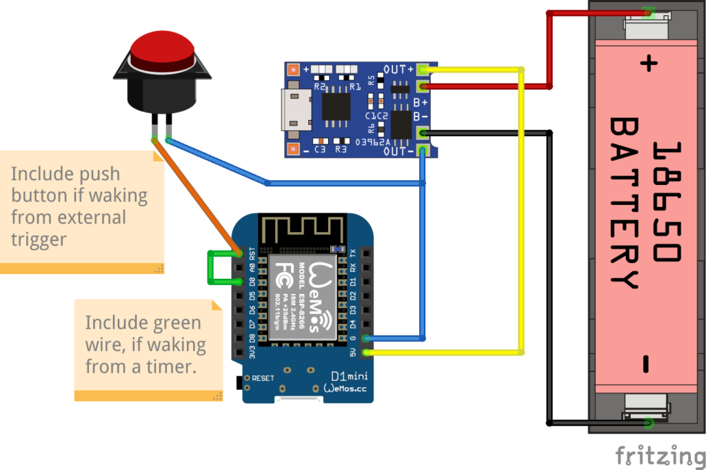 Quick and dirty Lithium battery-powered Wemos D1 Mini – Hal9k